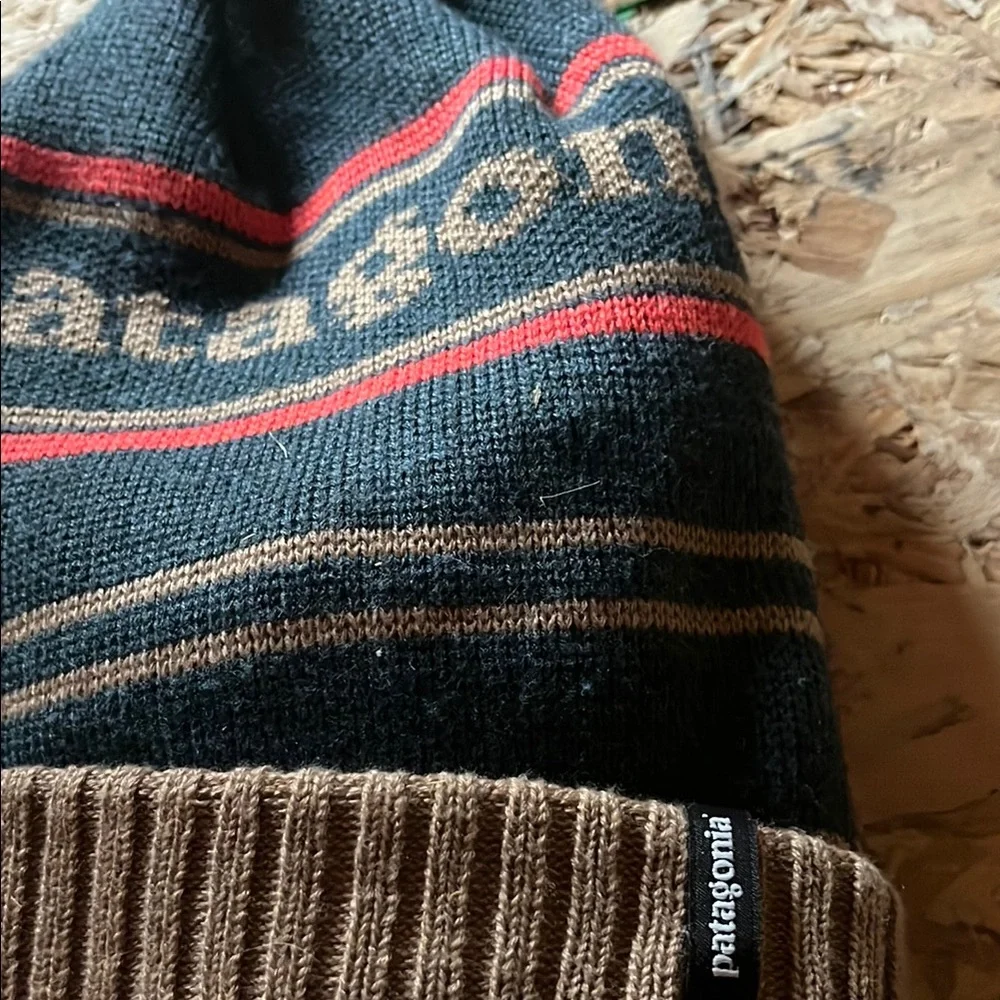 Patagonia Black and Red Knit Beanie - Picture 2 of 2